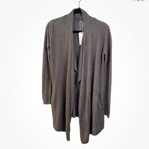 Barefoot Dreams Cozychic Lite Heather Gray Open Cardigan